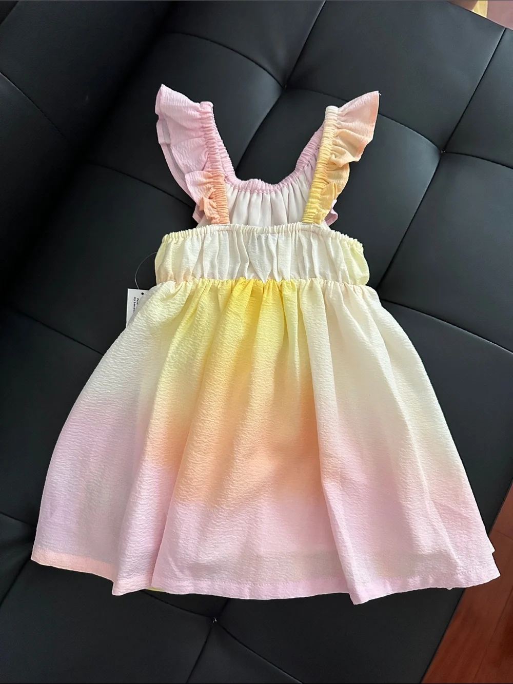 Old Navy Pink and Yellow Ombre Ruffle Sundress